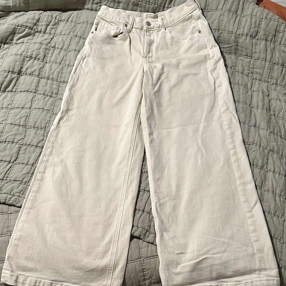 GAP Women's High Rise Stride Ankle Wide-Leg Jeans